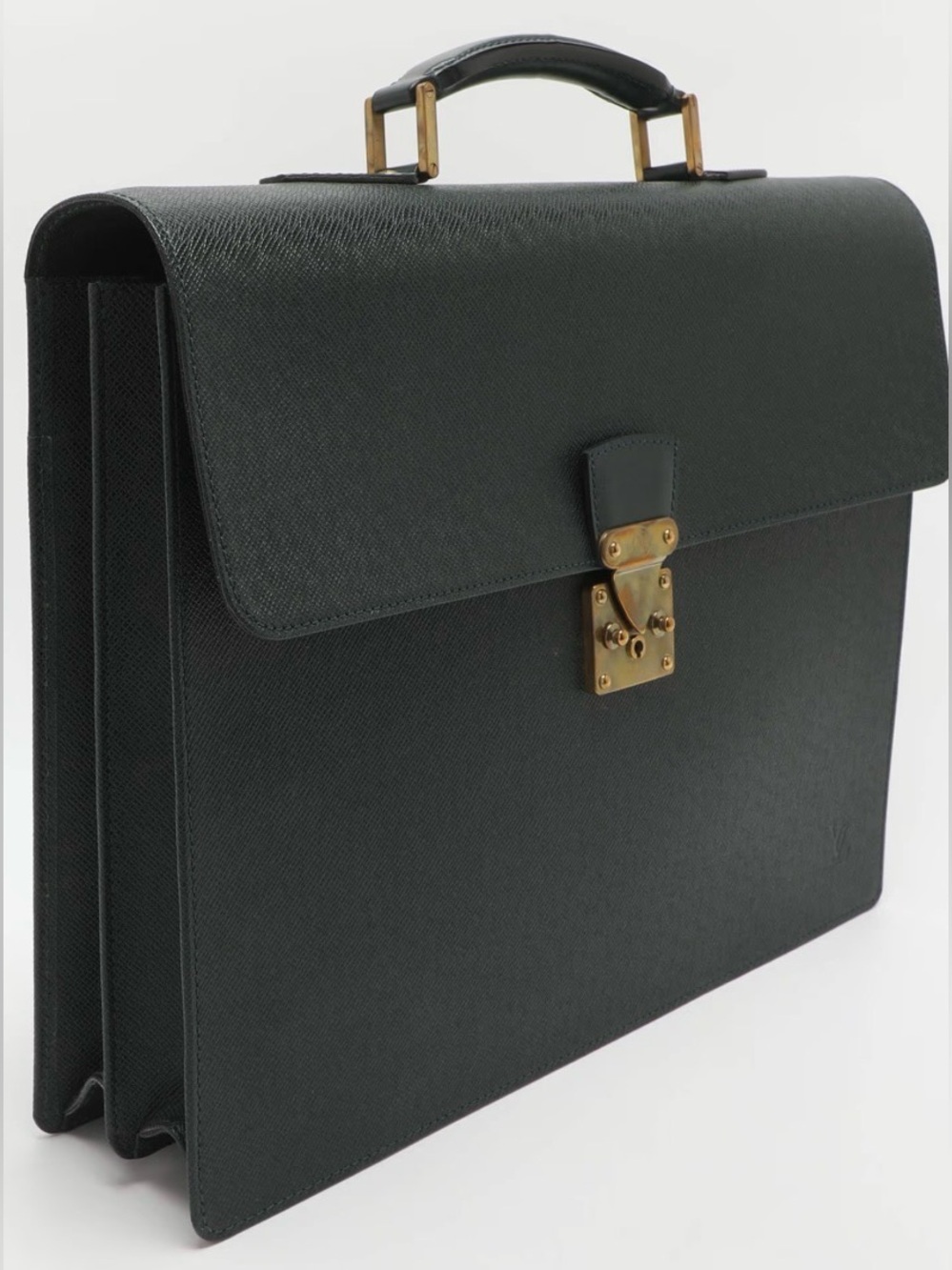 Louis Vuitton Serviette Kourad Taiga Leather Executive Laptop Briefcase